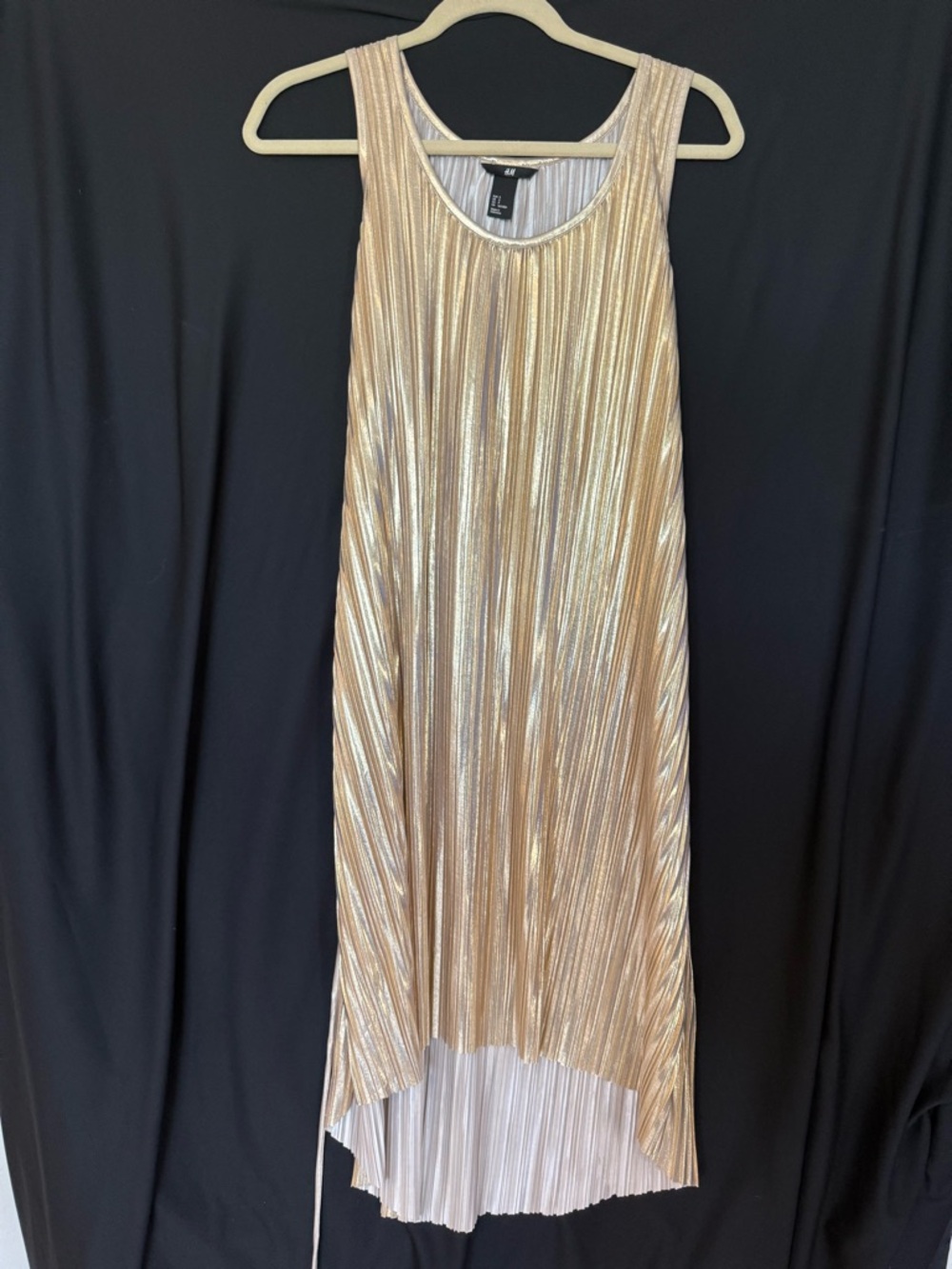 H&M Metallic Gold Pleated dress